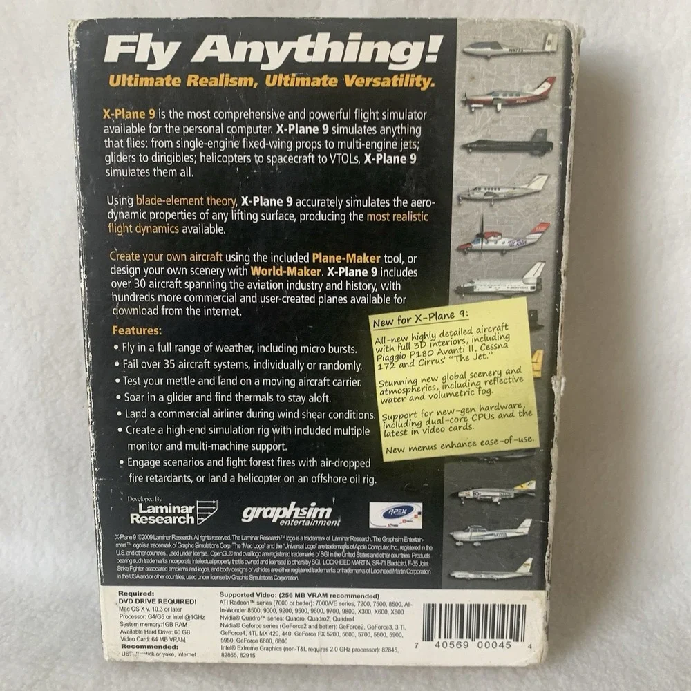 X-Plane 9 (PC, 2008) Flight Simulator 6 Disc Set